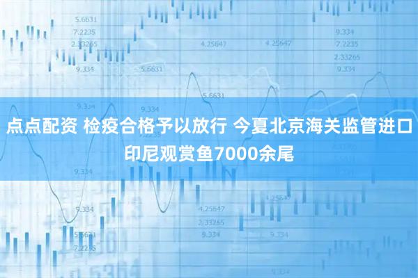 点点配资 检疫合格予以放行 今夏北京海关监管进口印尼观赏鱼7000余尾