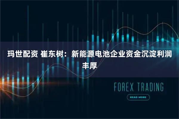 玛世配资 崔东树：新能源电池企业资金沉淀利润丰厚