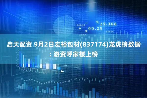 启天配资 9月2日宏裕包材(837174)龙虎榜数据: 游资呼家楼上榜