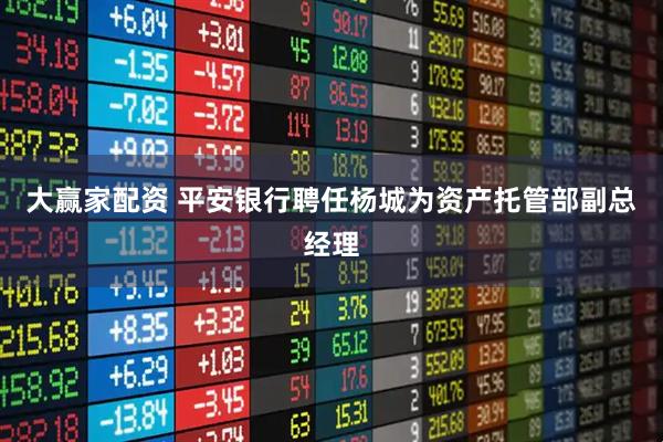 大赢家配资 平安银行聘任杨城为资产托管部副总经理
